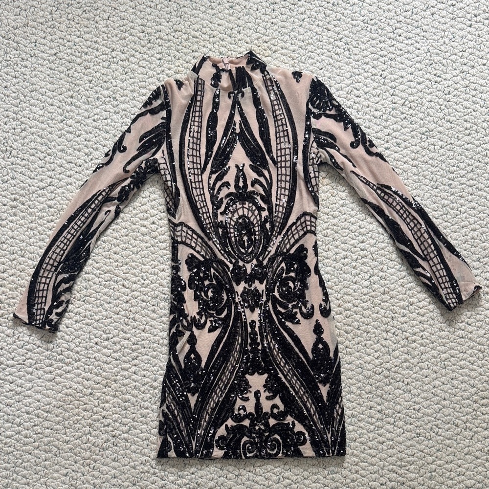 Jessica Rich Nude Sequin Dress